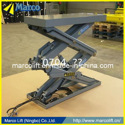 Running Mode Stationary 0.4-1.5 Ton Marco High Scissor Lift Table for Warehouse Crane