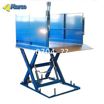 Hydraulic Loading Dock Lift Table with Twin Boom Barrier Loading Flaps and Handrails Customization